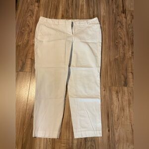Worthington White Slim Fit Ankle Pants 18 W